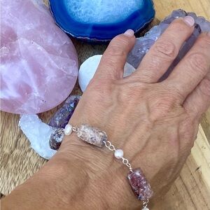 Dainty Pink and Silver Crystal Bracelet
